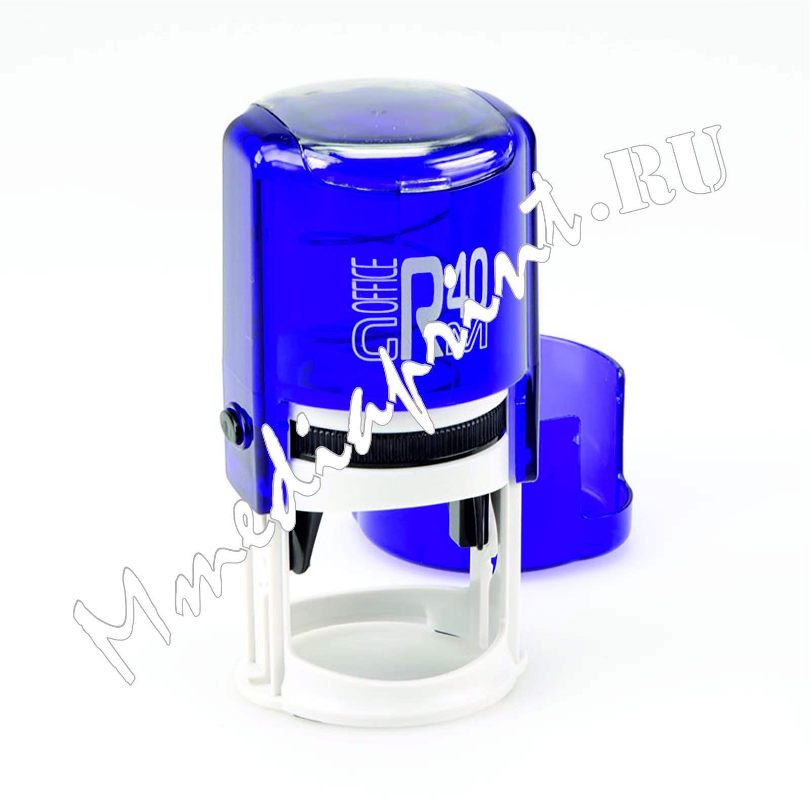 ММедиапринт-автоматическая оснастка для печати 40 мм Индиго (синяя) с защитным боксом серии Offis.