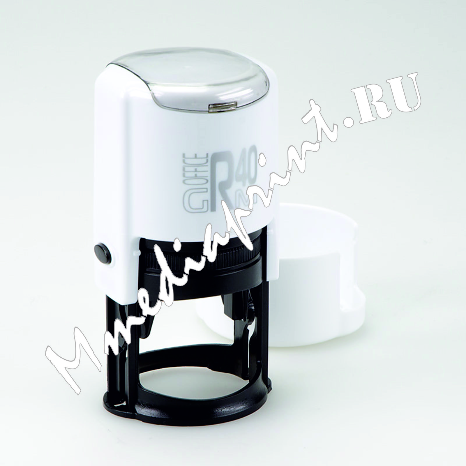 ММедиапринт-автоматическая оснастка для печати белая диаметр 40 мм с защитным боксом серии Offis